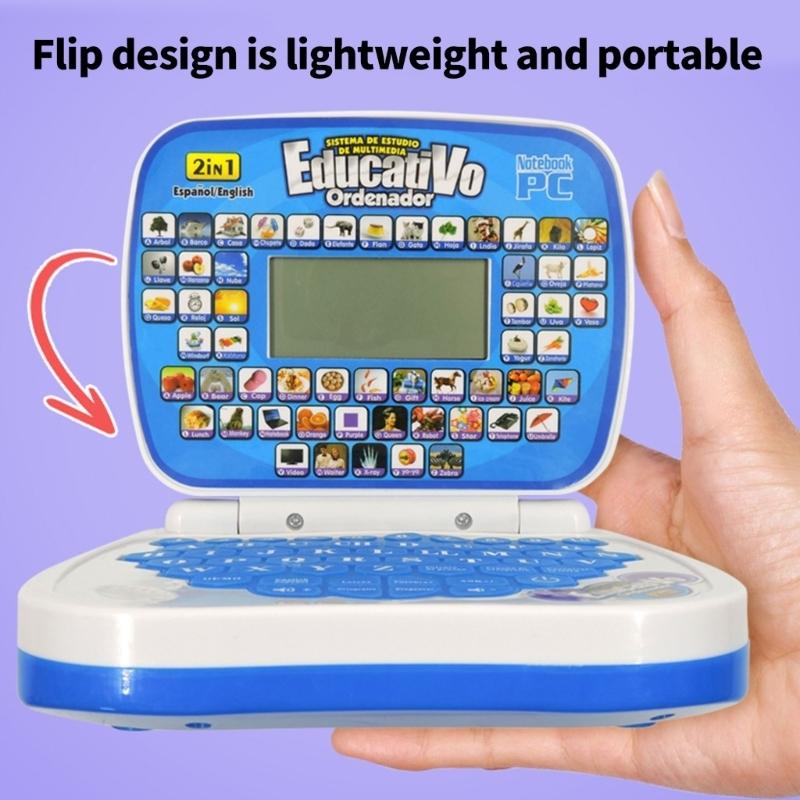 Kids Education Laptop - CORB Fun Compact Learning เครื่องภาษาสเปนสำหรับเด็กวัยหัดเดินปลอดภัยวัสดุของเล่นพกพา