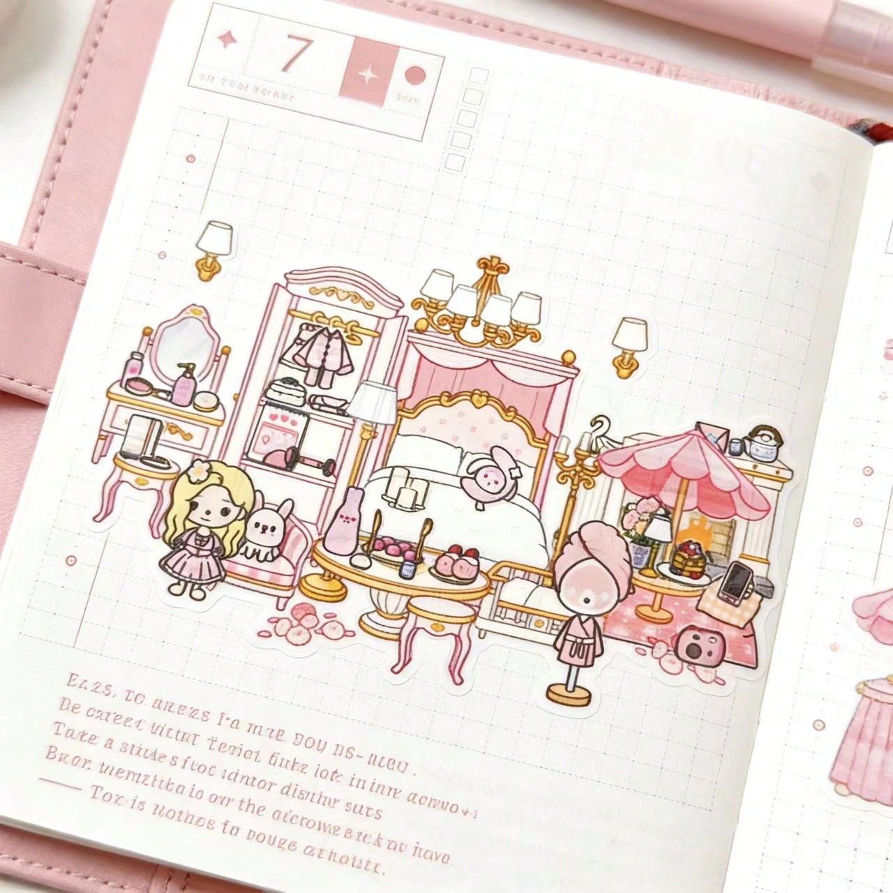 Kids Education Room - ชุดสติ๊กเกอร์ DIY สำหรับเด็ก ห้องพักโรงแรมต้นซากุระสีชมพู ชุดงานฝีมือเพื่อการศึกษา วัสดุของเล่นสร้างฉากตกแต่งสมุดบันทึกทำมือ!