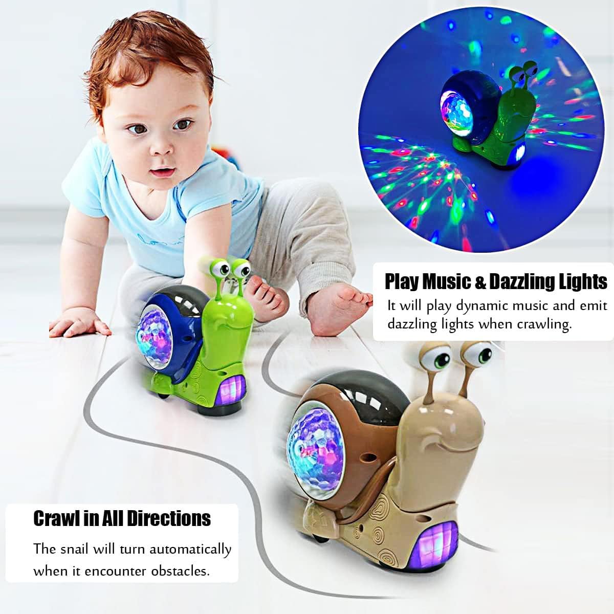 Kids Education Phone - ของเล่นหอยทากคลาน เดินได้ เเตะได้ เต้นได้ ของเล่นเสริมพัฒนาการเด็กเล็ก ของเล่นดนตรีมีไฟ