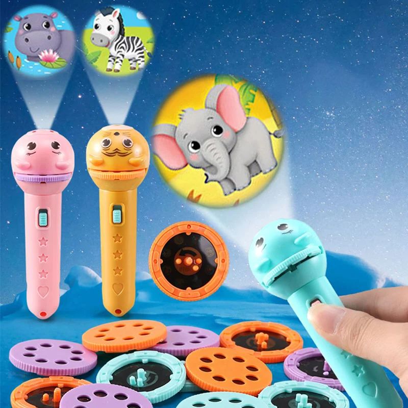 Kids Education Story - ไฟฉายโปรเจคเตอร์สําหรับเด็กทารก Sleeping Story Book ไฟฉายของเล่นการศึกษาของเล่นวันหยุดคริสต์มาสของขวัญ Light