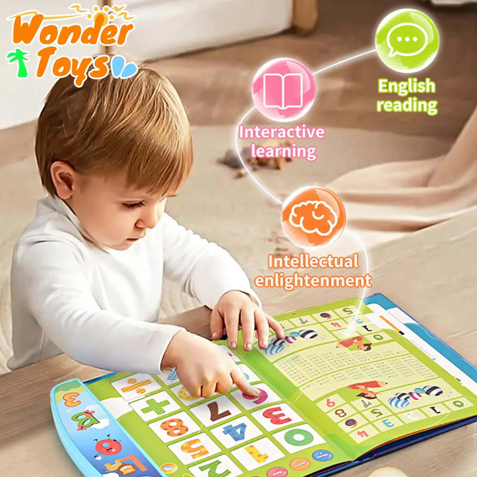 Kids Education Story - เด็กวัยหัดเดินการเรียนรู้หนังสืออิเล็กทรอนิกส์ต้นอักษรภาษาอังกฤษหนังสือนิทานการศึกษาพร้อมเสียงสำหรับเด็กนักเรียนเด็กทารก