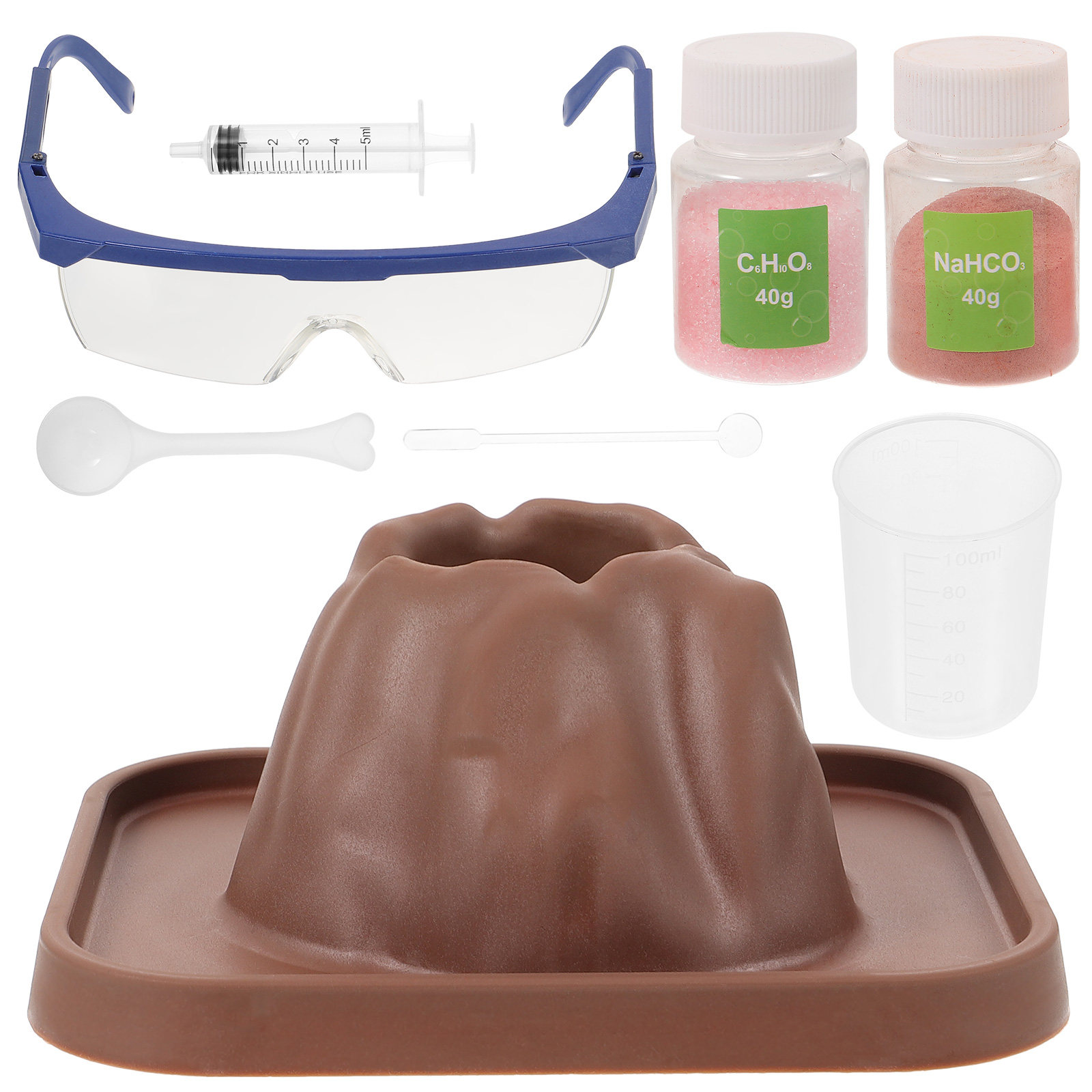 Science Kit Volcano - 1 ชุดชุดทดลองการระเบิดของภูเขาไฟ DIY โครงการการศึกษาภูเขาไฟ พัฒนาทักษะการใช้มือ ความคิดสร้างสรรค์