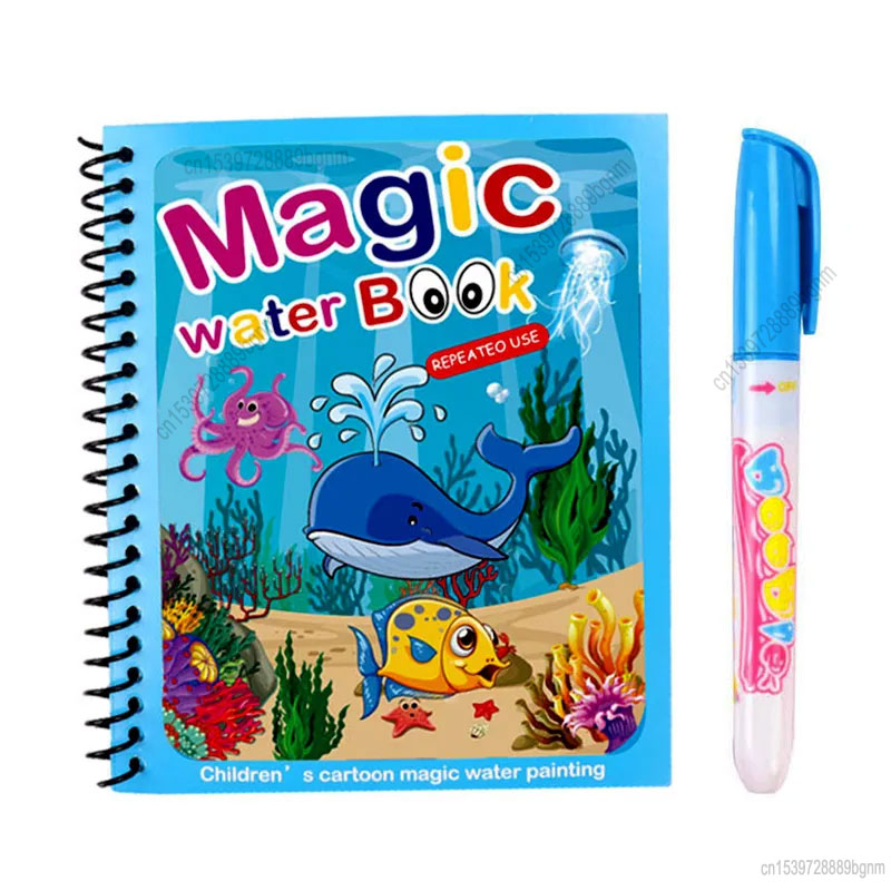 Kids Education Book - การ์ตูน Magic ภาพวาดสมุดระบายสีพร้อมชุดปากกาเด็กเด็กการศึกษาการสอน DIY Sketch Graffiti