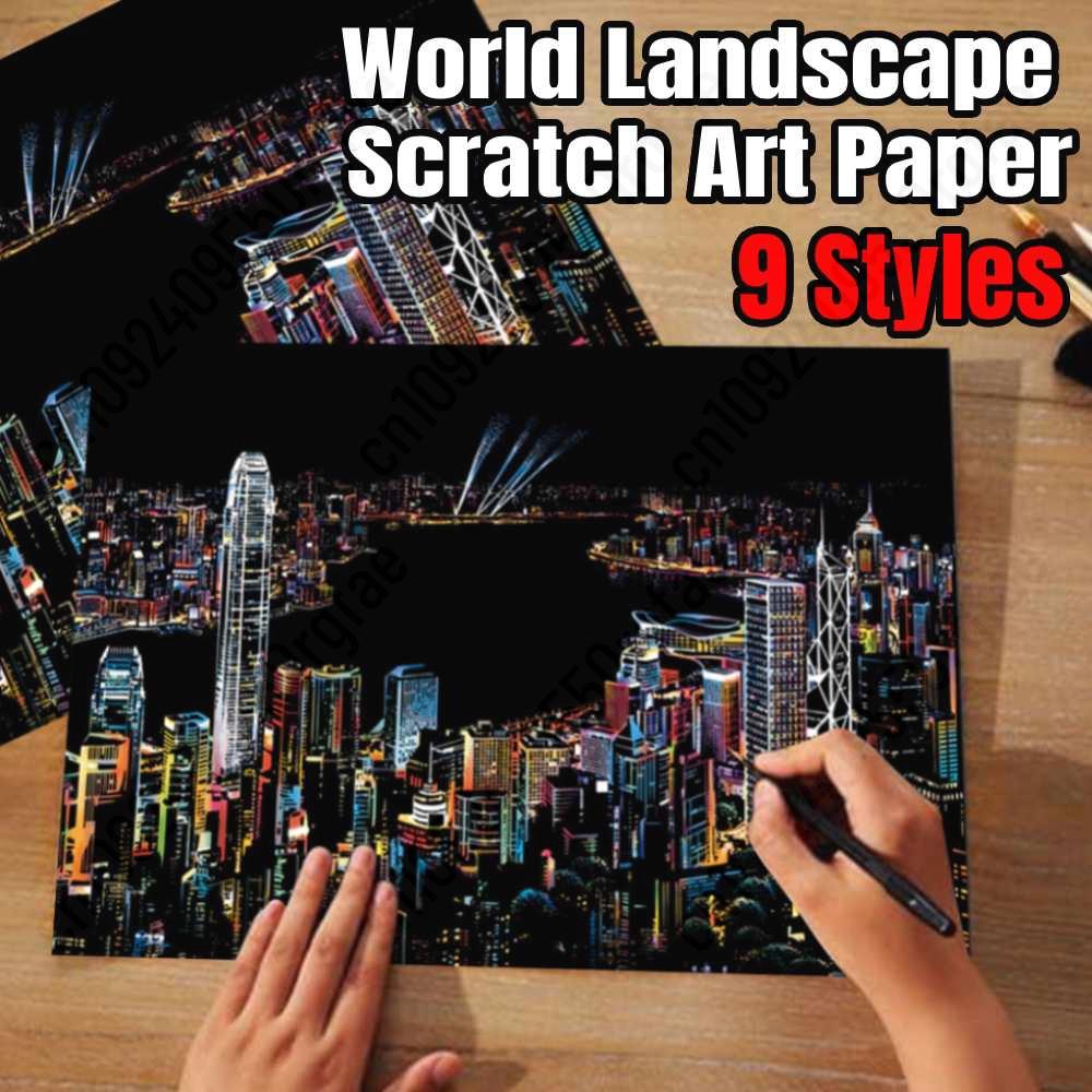 Magic Rainbow สี Scratch Art ภ - Kids Education World บทวิจารณ์และราคา