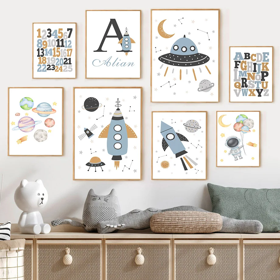 ภาพพิมพ์บนผ้าใบลายอักษรนักบินอ - Kids Education System บทวิจารณ์และราคา
